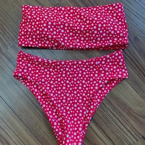 Red Floral Bikini